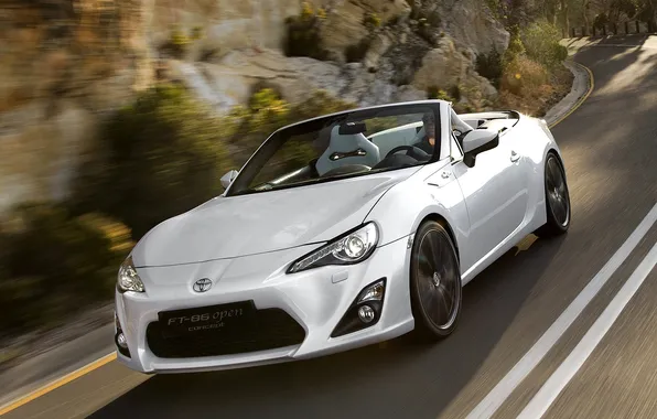 Concept, Machine, Speed, Convertible, White, FT-86, Toyota, White