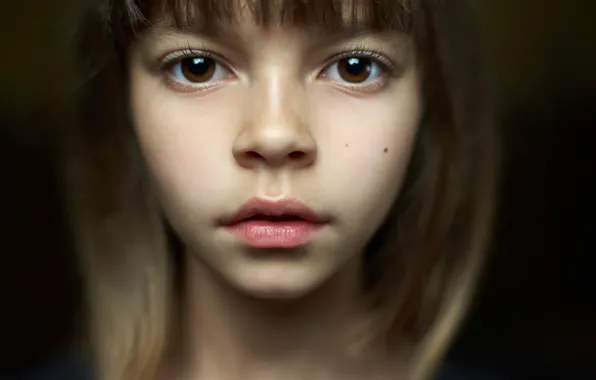 Picture macro, portrait, girl, bokeh, brown-eyed, Alexander Vinogradov