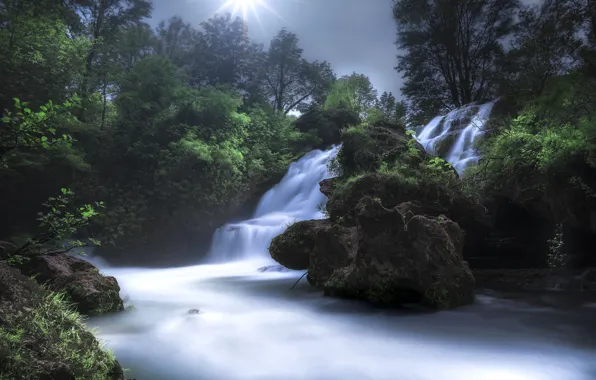 France, waterfall, cascade, France, Cascade de Navacelles, Navacelles