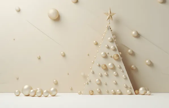 Balls, wall, toys, star, Christmas, pyramid, New year, herringbone