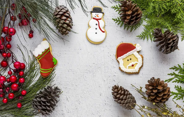 Picture decoration, New Year, cookies, Christmas, Christmas, wood, New Year, cookies