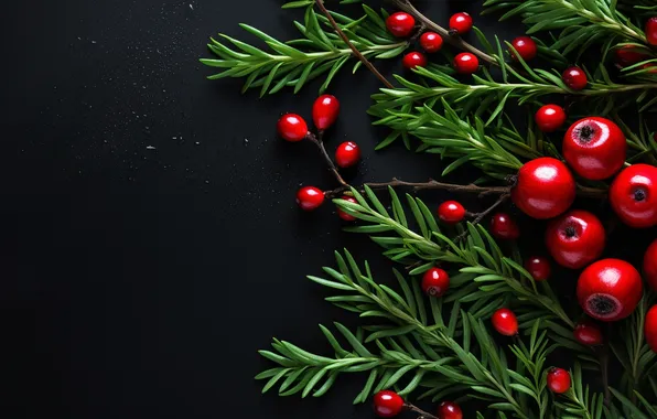 Decoration, berries, Christmas, New year, new year, Christmas, tree, berries
