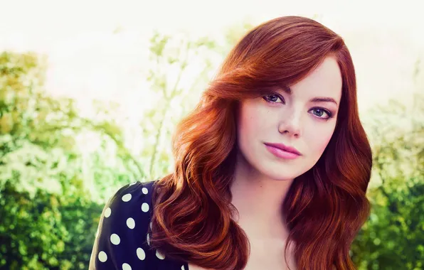 Picture face, actress, red, Emma Stone, Emma Stone