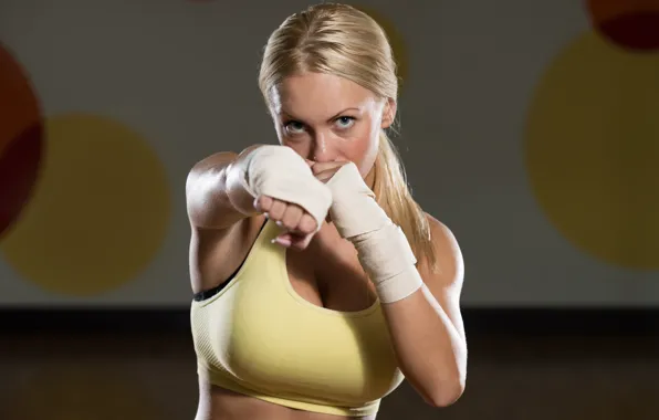 Picture punch, boxing, blonde, workout, training