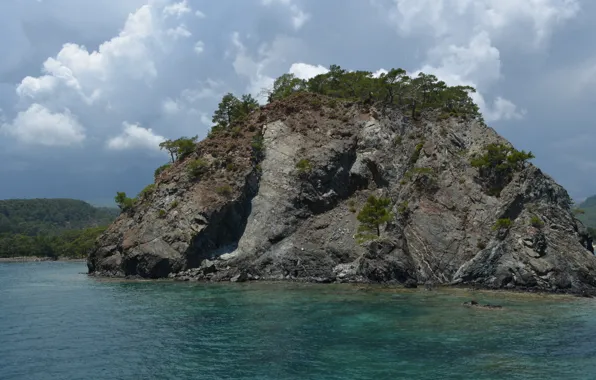 Sea, Rocks, Turkey, The Mediterranean sea, Rock in the sea
