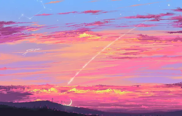 Nature, hills, fantasy, Crescent