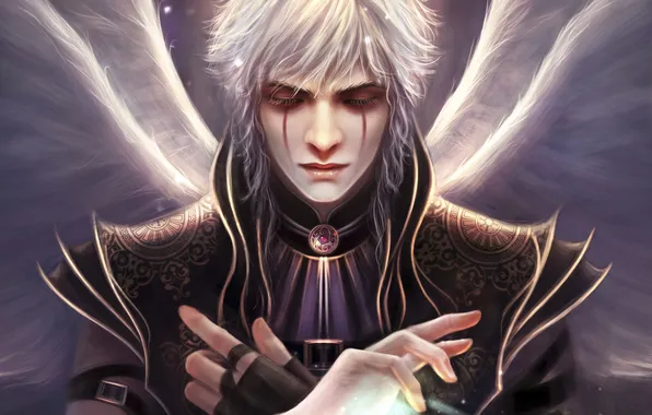 Magic, wings, hands, art, male, guy, Nakai Wen