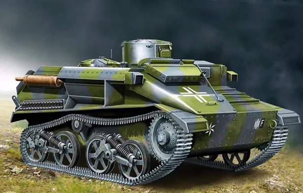 Picture war, art, painting, tank, BeobachtungsPz Mk VI 736(e)