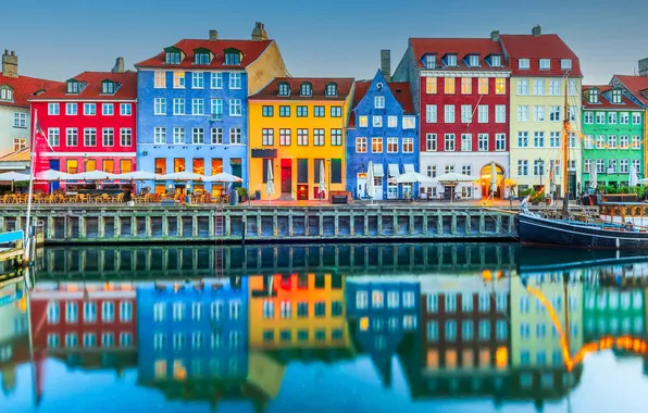 Picture Denmark, Denmark, Copenhagen, Copenhagen, Nyhavn Canal, Цветные дома, Colourful Homes, канал Нюхавн