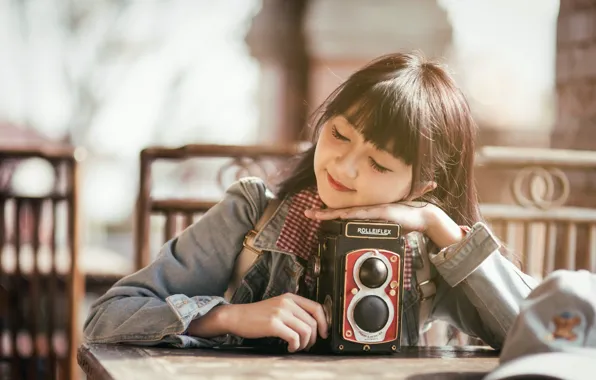 Picture girl, mood, camera
