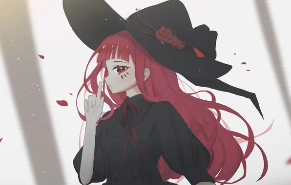 Girl, petals, witch