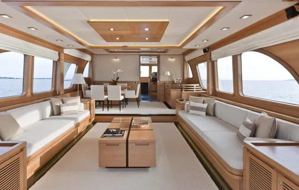 Luxury, Interior, cockpit, salon, motor, Vicem, cruiser yacht
