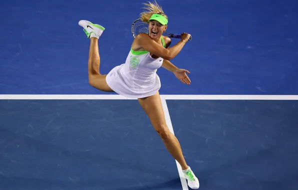 Sport, tennis, court, Sharapova