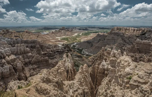 Picture field, the sky, clouds, Rocks, rock, sky, field, clouds