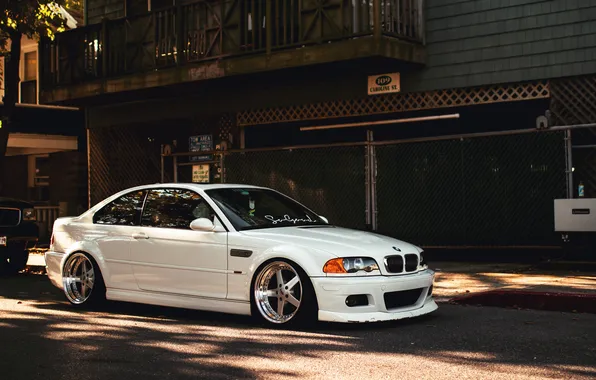 White, BMW, BMW, white, E46