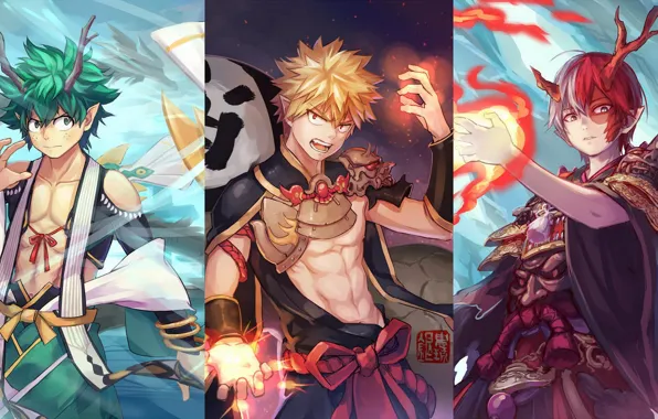 Collage, My Hero Academia, Boku No Hero Academy, Midori Isuku, Todoroki Shoto, My Hero Academy, …