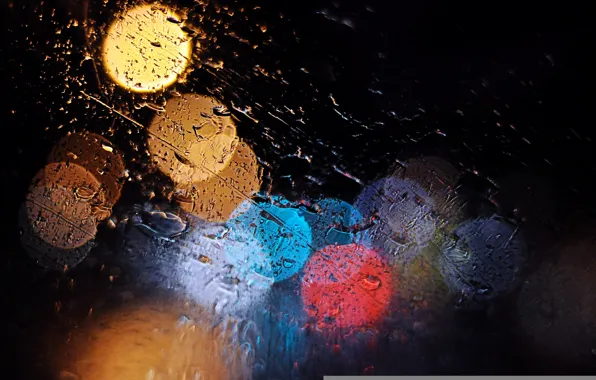 Picture glass, drops, lights