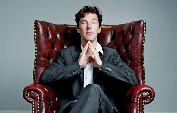 Picture chair, guy, young, Benedict Cumberbatch, Benedict Cumberbatch