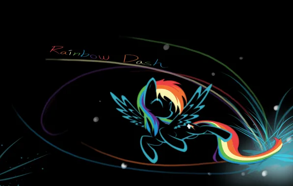 Background, the inscription, black, rainbow, my little pony, rainbow dash, mlp, dash