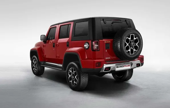 Picture SUV, rear view, SUV, exterior, BAIC, 2023, red body, BJ40