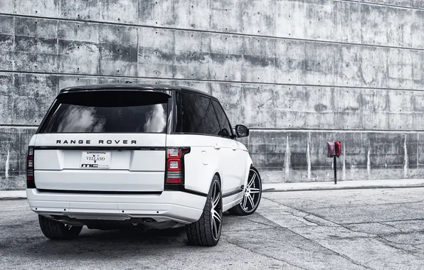 White, wall, white, land rover, range rover, back, range Rover, land Rover