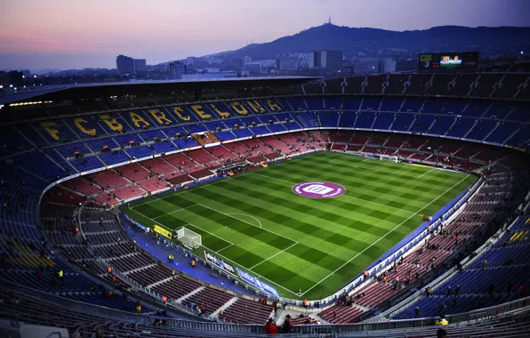 The evening, Field, Football, Barcelona, Stadium, Camp Nou, Camp Nou
