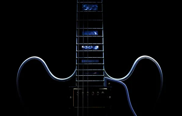 Music, guitar, silhouette, black background, electric guitar, musical instrument