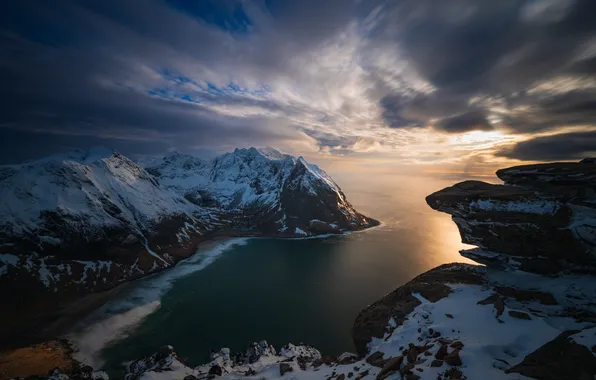 Picture clouds, mountains, Norway, The Lofoten Islands