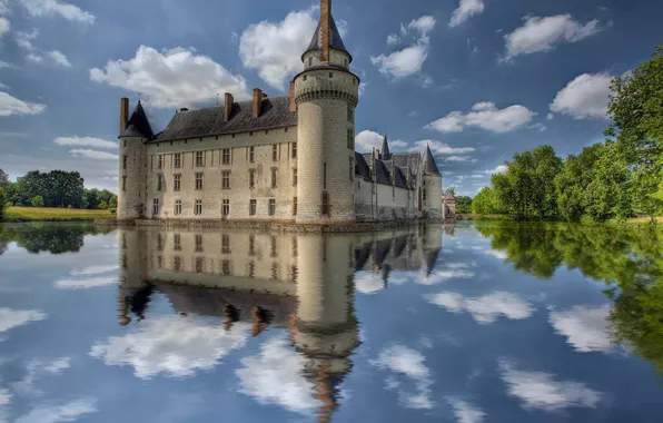 Water, Castle, reflection, Lake