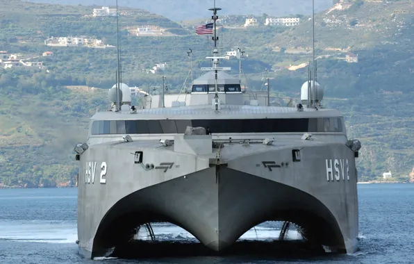Picture catamaran, US NAVY, hybrid, HSV-2 Swift, High Speed Vessel, High-speed ship