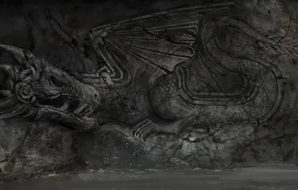 Stone dragon wallpaper - Fantasy wallpapers - #29770