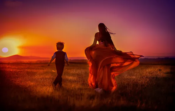 GRASS, DRESS, BOY, PLAIN, DAL, DAWN, author Marina Kazmina