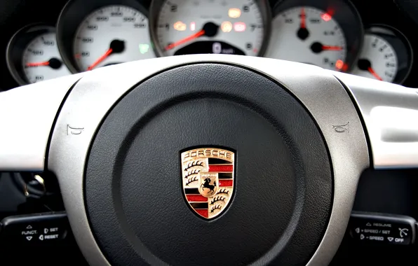 Porsche, vehicle, console, steering wheel