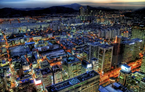 Picture city, the city, tower, buildings, Seoul, Korea, South, south korea