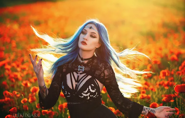 Picture girl, nature, pose, style, Maki, makeup, costume, outfit