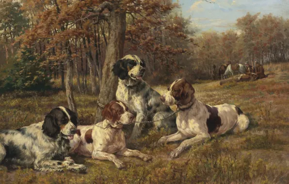 Picture dog, hunting, Edmund Henry Osthaus, Setters