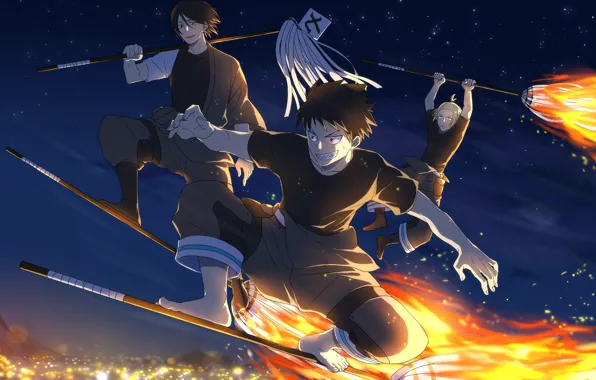 Picture anime, Fire Brigade Of Flames!, art, guy