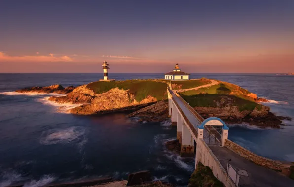 Sea, rocks, shore, lighthouse, pierce, house, island, Cape