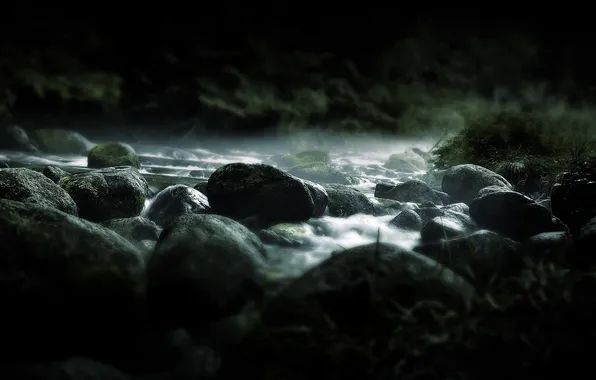 River, stream, stones, for