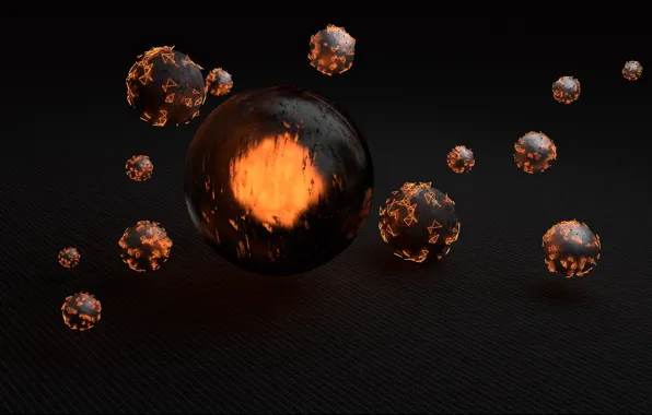 Picture light, render, spheres, reflection, material, blender3d, cycles