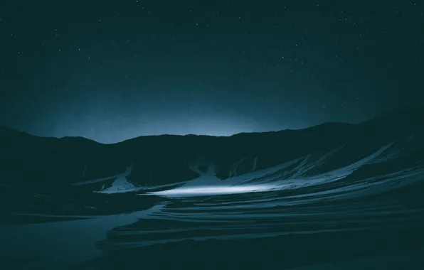 Mountains, Stars, Space, space, stars, Lighting, Cinema4d