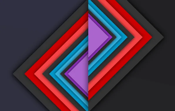Red, grey, pink, blue, geometry, design, color, material
