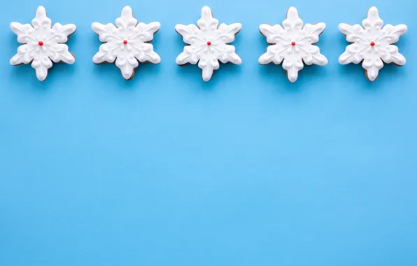 Snowflakes, texture, cookies, Christmas, New year, figures, glaze, design
