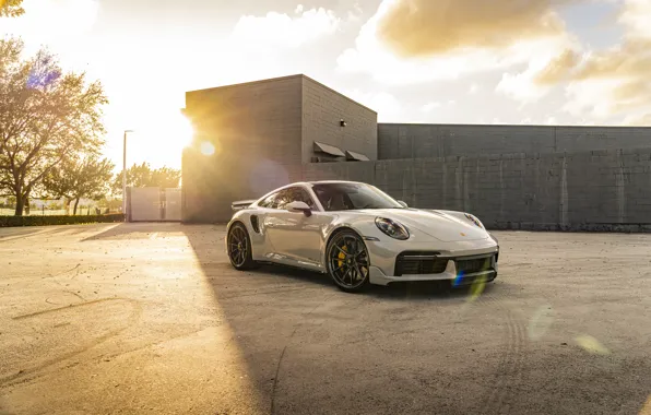 Picture 911, Porsche, Sunset, Silver, Turbo S, 992