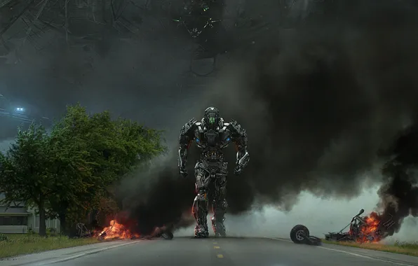 Picture road, robot, transformer, Transformers, Age Of Extinction, Age of extinction Transformers