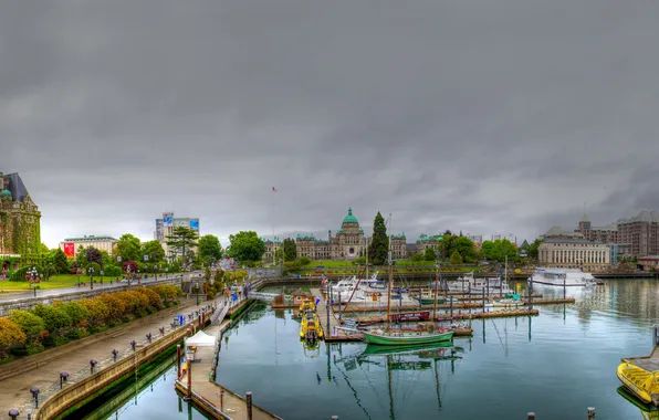 Picture ship, home, Victoria, Canada, panorama, Bay, British Columbia