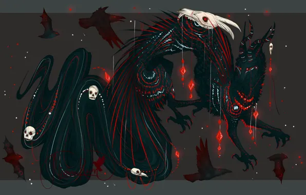 Skull, being, bats, mask