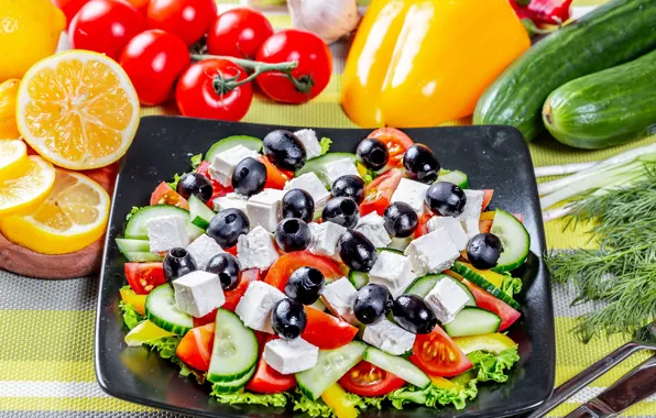 Cheese, salad, Caesar salad