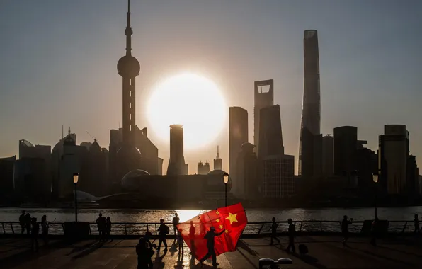 Flag, China, Shanghai