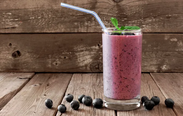 Picture tube, smoothies, blueberries, berries, wood, Breakfast, glass, mint